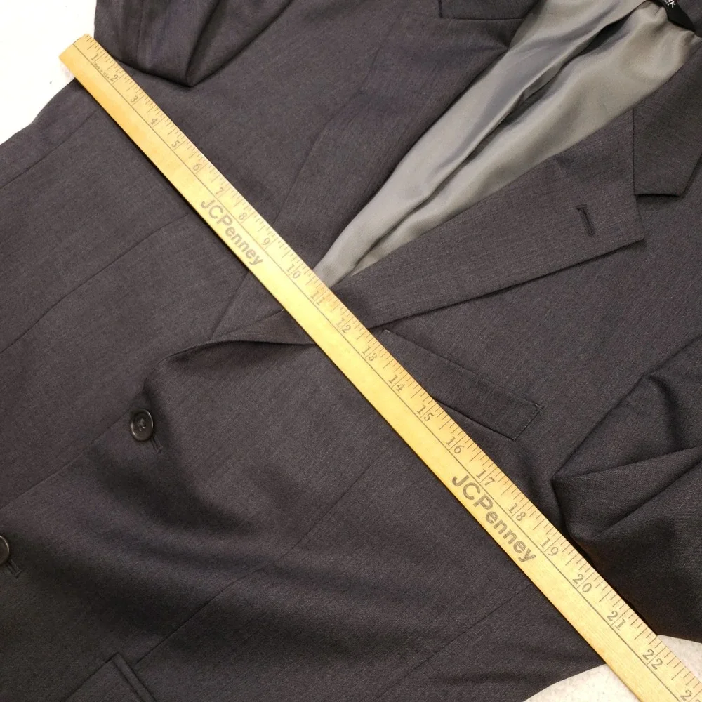 Jos. A. Bank Suit Set Men 40R 34W Gray Executive 100% Wool Tailored Fit 2-Button
